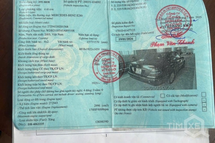 Xe Mercedes-Benz E280 Màu Đen Nội Thất Đen 2005 - TimXe.Net