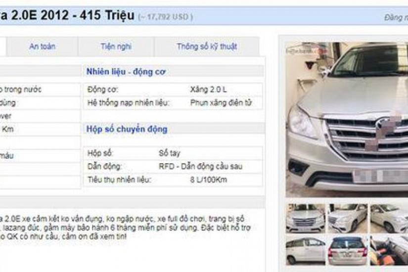 'Phát sốt' với loạt ô tô cũ 7 chỗ rao bán giá chỉ hơn 400 triệu đồng tại Việt Nam