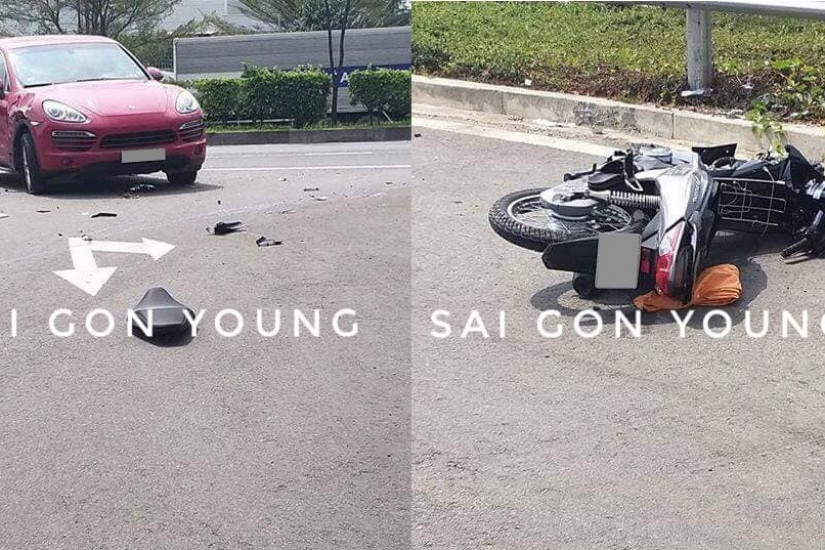 Thủ Đức: Tông vào SUV hạng sang Porsche, nam thanh niên 22 tuổi điều khiển xe máy tử vong